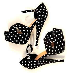Polka Dot Baby Doll Look High Heels